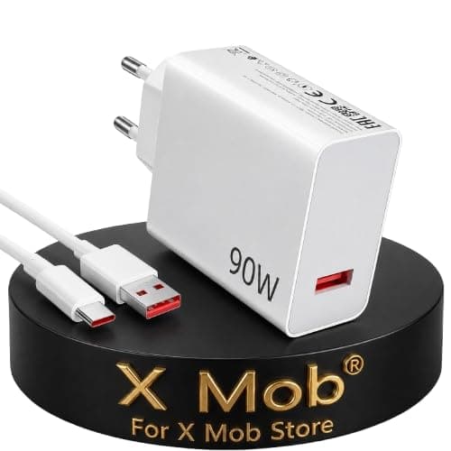 Original Dual Charger (90W by Xmob for Note 14 Pro, 13 Pro, 12, 14T, 14 Ultra, 14, 13T, 13 Ultra, 13 Lite)