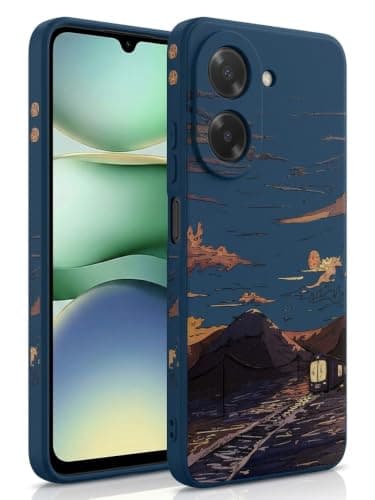 Case Compatible with Redmi A5 / A7 (4G) / Poco C71 - UV Printing Ultra HD Long Lasting Design on Back and Sides - Matte Surface Anti-Fingerprint (Mountain Home at Sunset) Cellular phone case