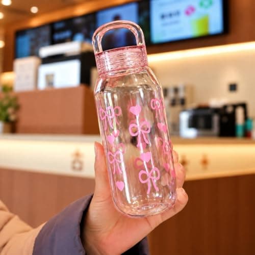 Generic Acrylic water bottle, Practical for daily use, Capacity: 500 ml, Airtight lid with a convenient handle, .Ais