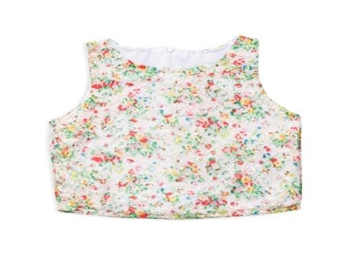 lovelyland,Cream*green Blouse with Decorations,2Y,cream*green