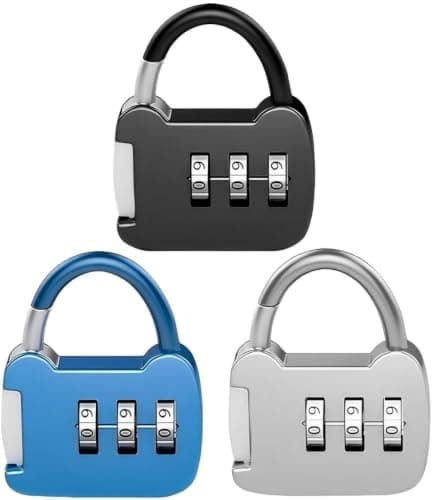 Durable Metal Combination Padlock Resettable Password Lock for Daily Use Security Locker Travel Bag Backpack Gym School Door Gate Protection Silver