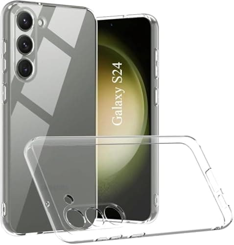 Zubitech Samsung Galaxy S24 Clear Case Soft Flexible Silicone TPU Shockproof Transparent Rubber Back Cover Compatible for Samsung Galaxy S24