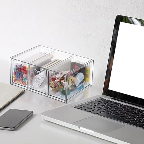 Clear Acrylic 6-Compartment Multi-Purpose Organizer Box for Tea Bags, Coffee, Spices & Accessories - Kitchen & Countertop Storage Container 22x17x10cm