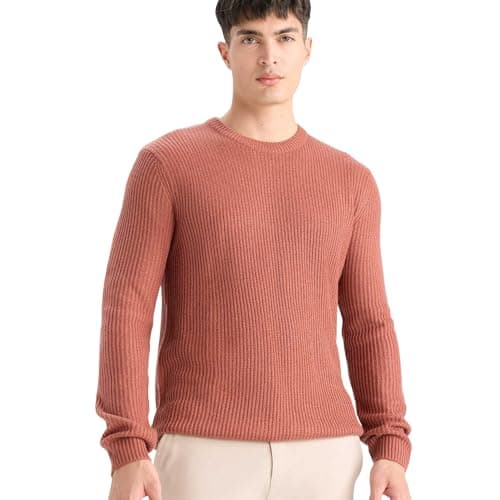DeFacto Mens Casual Standart Fit Crew Neck Long Sleeve Tricot Pullover C8814AX Pullover (pack of 1) Sweater