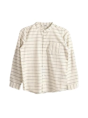 LC WAIKIKI Boy Grandad Collar Striped Long Sleeve Boys' Shirt