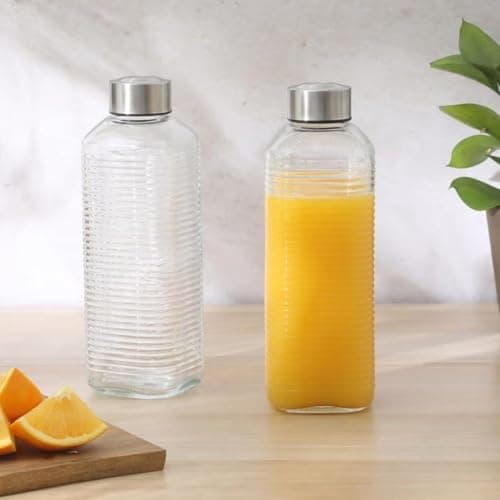 Generic Clear Glass Water Bottle with Airtight Seal, Pure Glass, 1 Litre Capacity, .ex