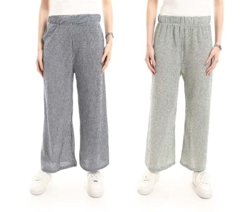 Red Circle Womens Bundle of 2 Comfortable Elastic Waist Summer Lounge Pants Bundle of 2 Comfortable Elastic Waist Summer Lounge Pants