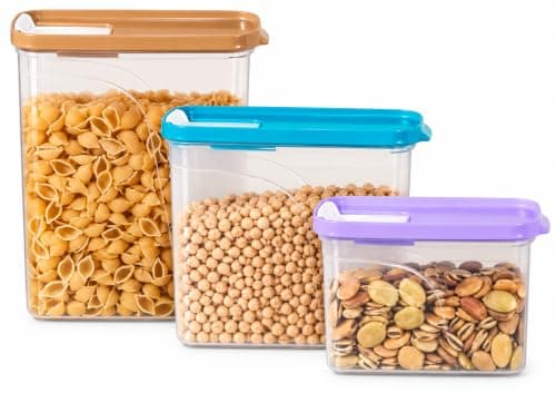 Healthy Legumes Storage Containers with Movable Lid, Made of the Finest Quality Plastic Safe for Keeping Food - Medium Size L
