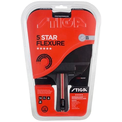 STIGA Flexure 5-Star Ping Pong Racket Black/Red