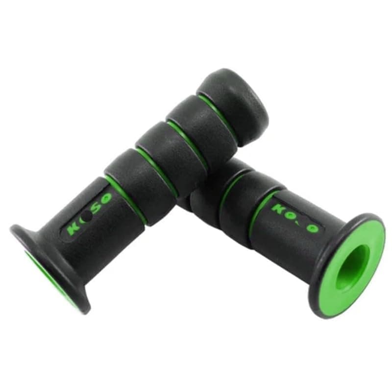 KaberTrade Motorcycle and Scooter Grips, Sports Design with Distinctive Color, Anti-Slip Shock Absorption for Palm and Better Control" (2 Piece Set, Black in Green, Code:9988) Handlebar grip