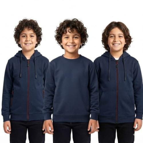 Red Circle Unisex Kids Bundle of 3 Zipper sweatshirt with zipper pocket with hood Bundle of 3 Zipper sweatshirt with zipper pocket with hood (pack of 3) Outerwear