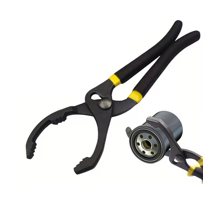 KaberTrade Adjustable Oil Filter Jaw Pliers, Automotive Maintenance to Disassemble and Remove Old and Stubborn Oil Filters That Are Hard to Rotate by Hand (10 Inch, Code:10135)