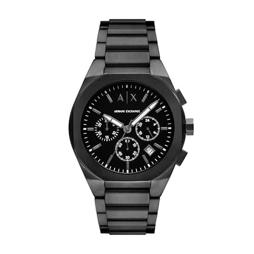 Armani Exchange Stainless Steel Analog Black Dial Men's Watch-Ax4183, Band Color:Black