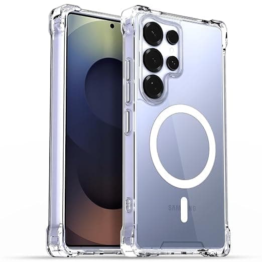 Protective Cover (Compatible With Samsung S25 Ultra), Magnetic Clear Case With Raised Edges, Shockproof And Slim For (Clear)