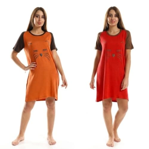 KADY Womens Bundle of 2 sleepshirt short sleeves Bundle of 2 sleepshirt short sleeves Sleepwear