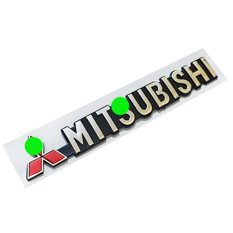 KaberTrade 3D Car Logo Sticker Sign Sticker (Plastic Sticker, Compatible with Mitsu? -/? Bishy, Size 18.5 * 3cm, Code:8712) - KaberTrade