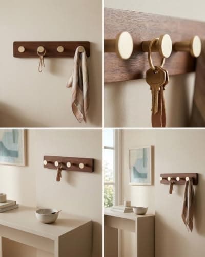 علاقة خشب دبل فيس 4 هوك– علاقة متعددة الخطافات لتنظيم وتعليق الأغراضNE Storage hook