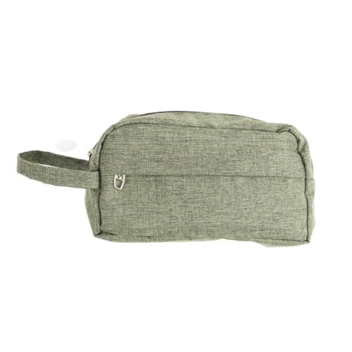 Generic Classic Men's Small Handbag Kettan One Size Green Solid Fabric Zipper Handbag for Everyday Use, Carrying Personal Items Cosmetic case