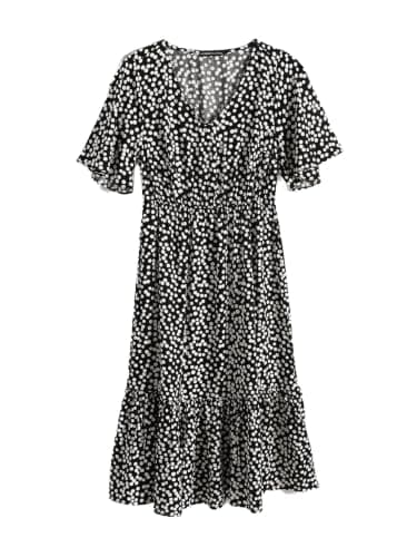 LC WAIKIKI Woman V Neck Polka Dot Women's Dress