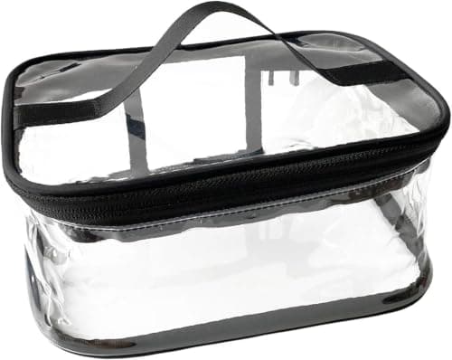 Transparent Makeup Bag Oval Cosmetic Organizer with Colored Frame Case