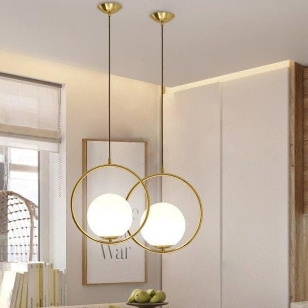 Generic Pendant Light 2 Bulb Without Bulbs 60x30x60cm Gold