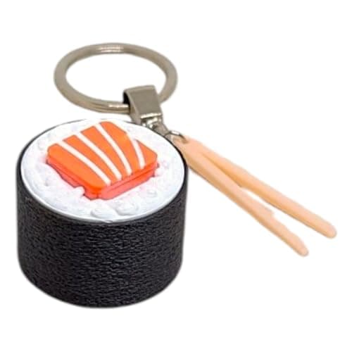 CLICKER Sushi Keychain, Mechanical Fidget Key chain, Stress Relief Key Ring, Portable Keychain for Car Keys, Bike, Bags, Gifts for Men & Women