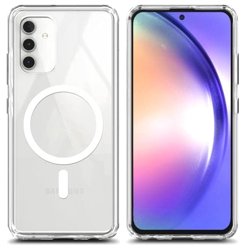 YZB Magnetic for Samsung Galaxy A54-5G Phone Case, Compatible with MagSafe, Slim Fit Lightweight Shockproof, Military-Grade Protection, Yellowing Resistant Scratch-Resistant Back, Clear Cellular phone case