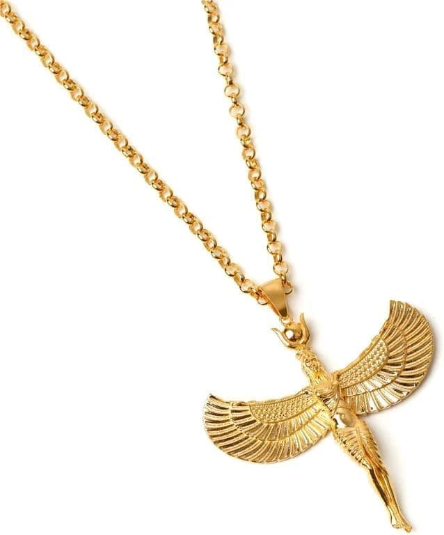 Stainless Steel Pharaonic Necklace Ancient Egyptian Inspired Pendant Chain Elegant Jewelry Accessory for Daily Wear and Traditional Cultural Styling
