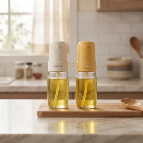 200ml Glass Oil Sprayer Bottle with Airtight Lid for Kitchen Cooking
