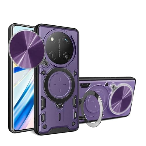 GOLDEN MASK For Honor X9c Armored Camera Shield Cover Camera Lend Protection, Built-in 360° (Purple) Cellular phone case