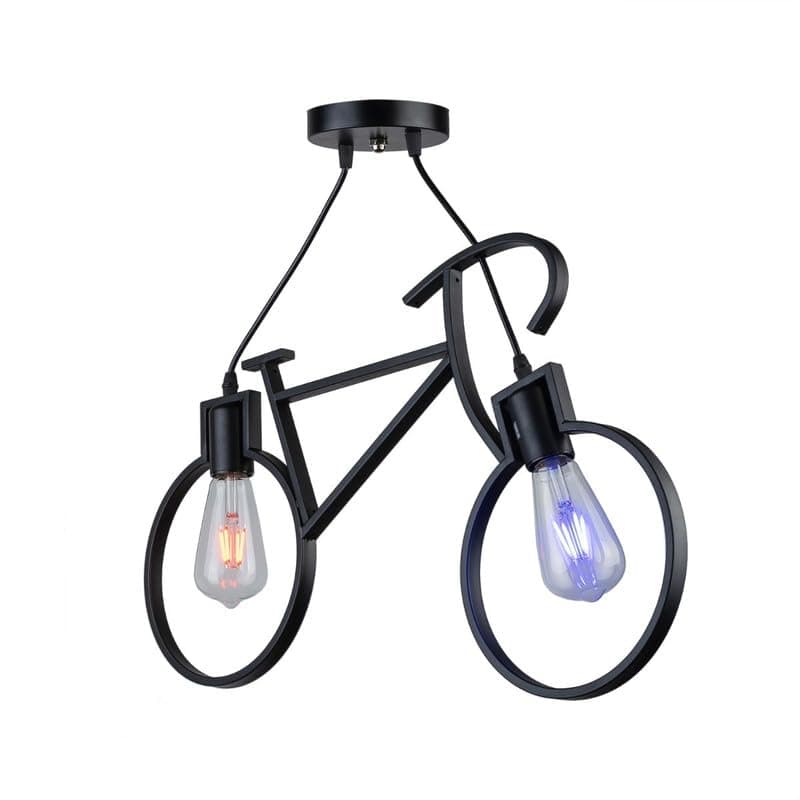 Generic Pendant Light 2 Bulb Without Bulbs 80 * 50 * 80 cm Black