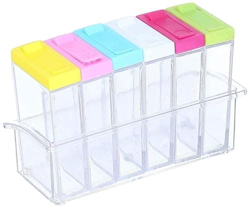 Acrylic Spice Jars with Lids (Set of 6) Food storage container