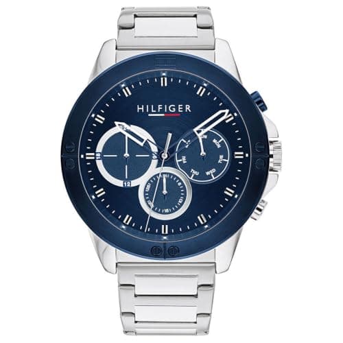 Tommy Hilfiger Watch for Men, Quartz Movement, Analog Display, Silver Stainless Steel Strap-1791932