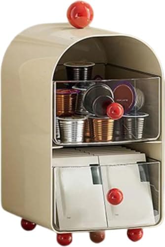 2-Tier Mini Desktop Organizer for Makeup Accessories and Tea Bag Storage Caddy