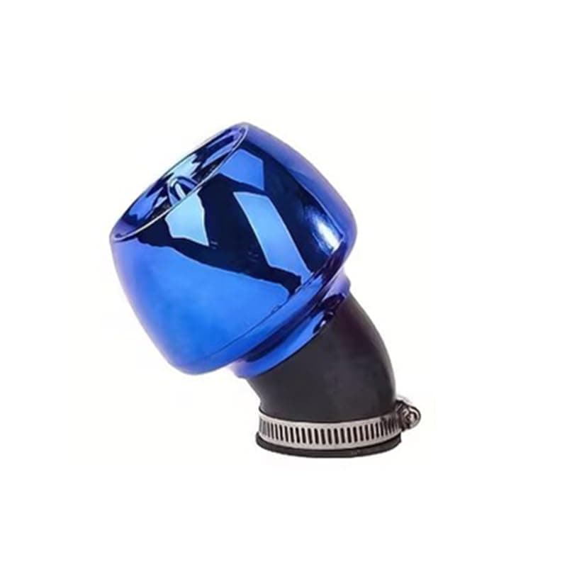 KaberTrade High Performance Motorcycle Sports Air Filter Cleaner Anti-Rust to Increase Air Flow and Torque Universal Adjustment Filter (Blue, Open:3.5/4.2/4.8cm, Height:12cm, Code:10438) Engine air filter