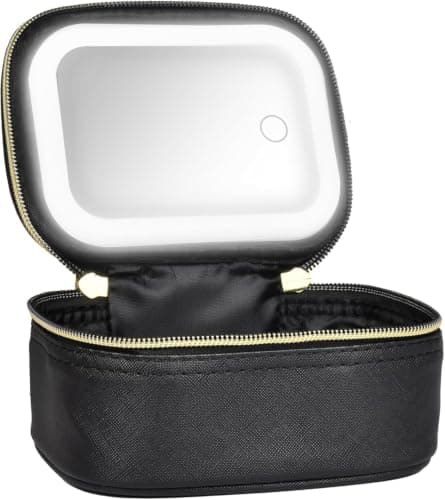 Fashion Makeup Case with LED Mirror and Adjustable Light - Cosmetic Bag for Travel and Organization YB-038