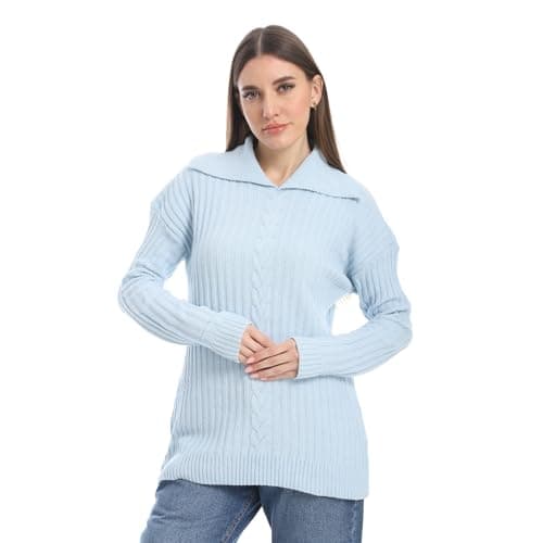 CAESAR Womens women wool plain pullover with collar and multidesign women wool plain pullover with collar and multidesign Sweater