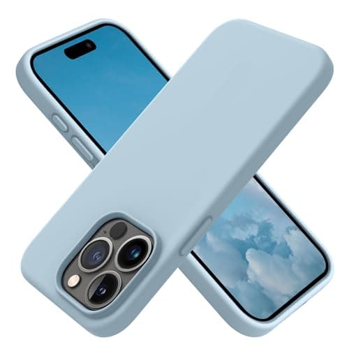 OTOFLY Case Compatible with iPhone 15 Pro Max, [Silky Touch Series], Premium Soft Liquid Silicone Rubber Full Protective Case for iPhone 15 Pro Max (Baby Blue) Cellular phone case