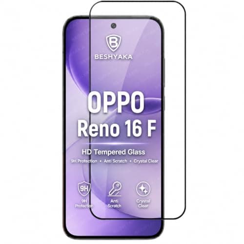 BESHYAKA Tempered Glass Screen Protector For OPPO Reno 16 F – HD Clarity, 9H Hardness, Dust Resistant, Anti Scratch, Bubble-Free, Anti-Scratch, Easy install
