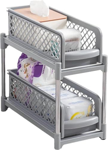 Under Sink Organizer with Metal Legs for Kitchen Bathroom Storage