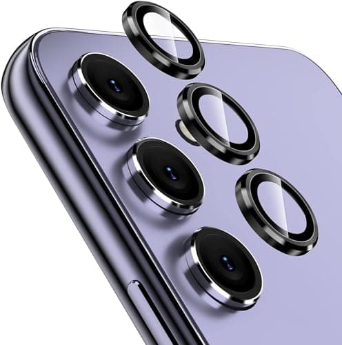 ذfor Samsung Galaxy A54 Camera Lens Protector, Individual Tempered Glass Camera Screen Protector Metal Ring Lens Cover for Galaxy A54 Accessories, (Black)