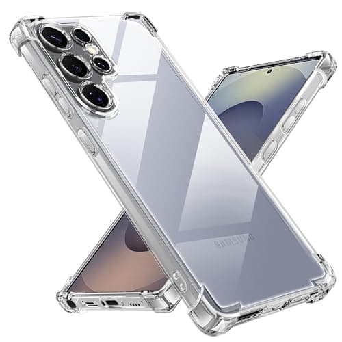 Tentoki Case for Samsung Galaxy S25 Ultra, [Built-in Air Cushion] Anti-Yellowing Soft TPU Bumper Protective Case for Samsung S25 Ultra, Transparent