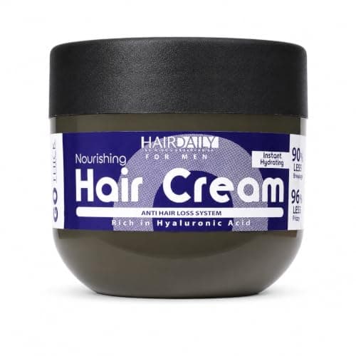 HAIRDAILY GoThick Nourishing Hair Cream for Men â€“ Anti-Frizz Daily Formula with Hyaluronic Acid, Glycerin, Fiberhance, Procapil & Vitamin D3, 200gm