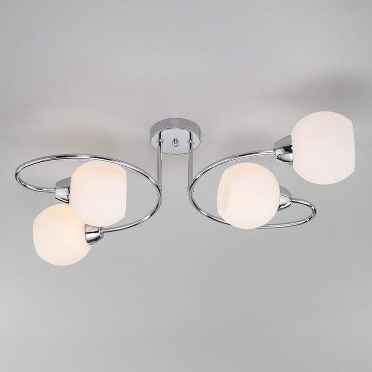 Generic Pendant Light 4 Bulb Without Bulbs 25x65x25 cm Silver