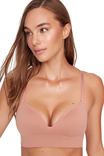 Trendyol Women's Underwear Bralette Bralette V Neck Knit Bra Bra