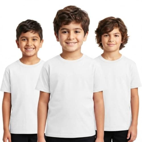 Red Circle Bundle of 3 T-shirt half sleeves plain Kids white 10 Outerwear