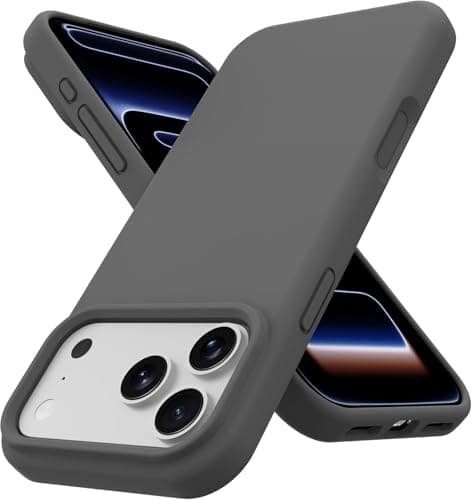 Case Cover (Compatible with iPhone 17 Pro) Case Liquid Silicone Case Full Body Protective Cover Shockproof Slim Phone Case Anti-Scratch Soft Microfiber Lining (Dark Gray)