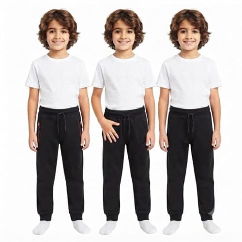 Red Circle Bundle of 3 Plain Pants Kids black 12