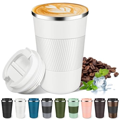 YUTGSMPO Insulated Coffee Mug 12oz/17oz, Leakproof Coffee Cup with Lid, Thermal Coffee Tumbler Stainless Steel Reusable Coffee Mug Keep Cold and Hot Gift for Men Women Drinking cup