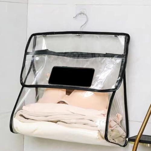 Waterproof Bathroom Hanging Clothes Bag with Durable Steel Hanger Storage bag